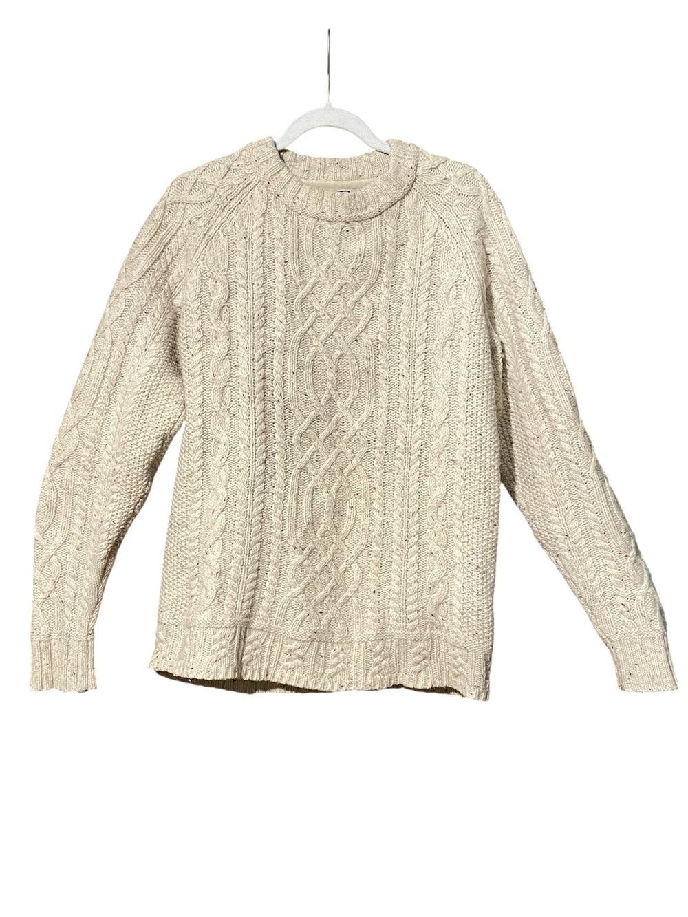 H&M Men’s Classic Cable Knit Crewneck Sweater - Cream size Large